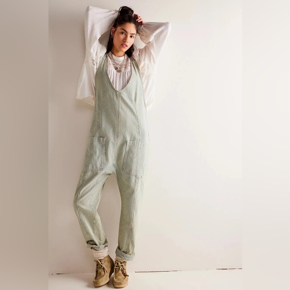 Free People We The Free High Roller Railroad Striped Women's Jumpsuit
